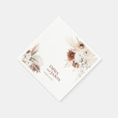 Boho Floral Pampas Grass Wedding Napkins Serviette (Ecke)