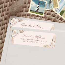 Boho Floral Pampas Grass Wedding Rücksendeadresse