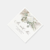 Boho Floral Pampas Grass Wedding Serviette (Ecke)