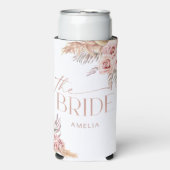 Boho Floral Pampas Rose Gold Bride Selters Dosenkühler (Seltzer Vorderseite)