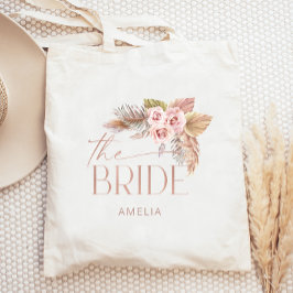 Boho Floral Pampas Rose Gold Bride Tragetasche