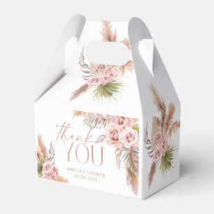 Boho Floral Pampas Rose Gold Danke Geschenkbox Geschenkschachtel