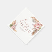 Boho Floral Pampas Rose Gold Paper Teller Serviette (Ecke)