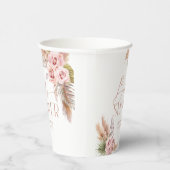 Boho Floral Pampas Rose Gold Pappbecher (Rechts)