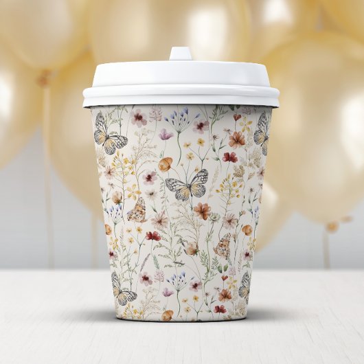 Boho Floral Paper Cup Pappbecher