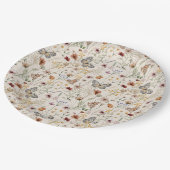 Boho Floral Paper Plate Pappteller (Schrägansicht)