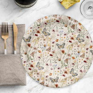 Boho Floral Paper Plate Pappteller