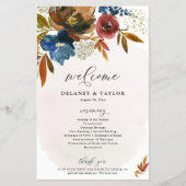 Boho Floral Paper Program for Navy and Rust Waterc Flyer (Vorne)