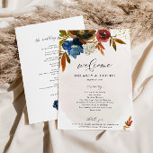 Boho Floral Paper Program for Navy and Rust Waterc Flyer