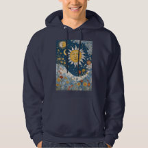 Boho Floral Patchwork Sun und Moon