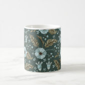 Boho Floral Pattern Blau Kaffeetasse (Mittel)