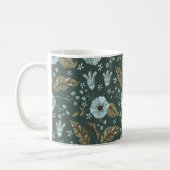 Boho Floral Pattern Blau Kaffeetasse (Links)