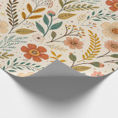 Boho Floral Pattern in Autumn Tones Geschenkpapier (Ecke)