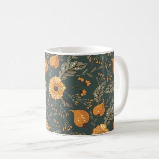 Boho Floral Pattern Kaffeetasse (VorderseiteRechts)