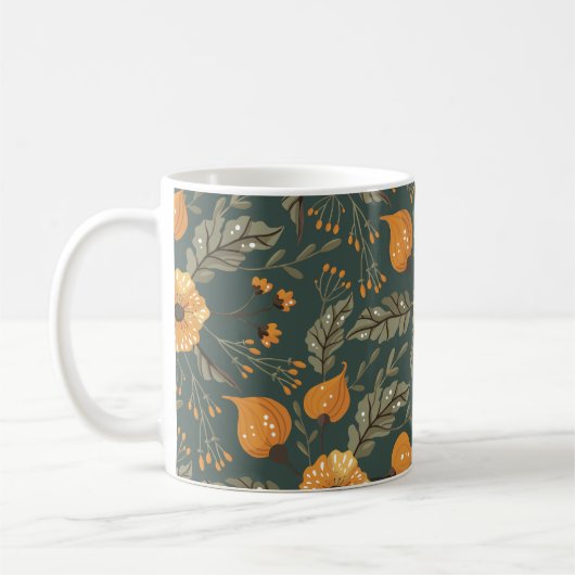 Boho Floral Pattern Kaffeetasse (Links)
