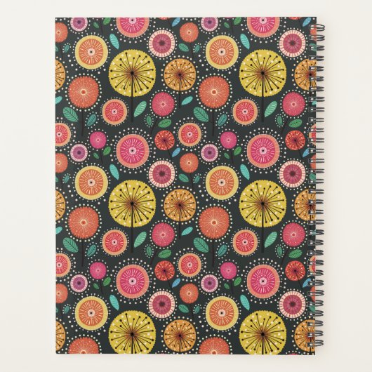 Boho Floral Pattern Planer (Rückseite)