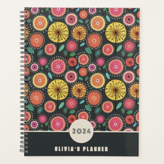 Boho Floral Pattern Planer (Vorderseite)