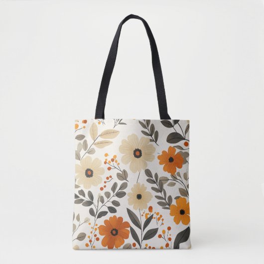 Boho Floral Pattern Tote Bag Tasche (Vorderseite)