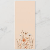 Boho Floral Peach Bohemisch Blume Menü Hochzeit Menükarte (Rückseite)