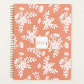 Boho Floral Peach & White Planer (Vorderseite)
