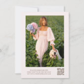 Boho Floral Pearls Prosecco QR Code Brautparty Einladung (Rückseite)