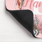 Boho Floral personalisieren Custom Feder Initial Mousepad (Ecke)