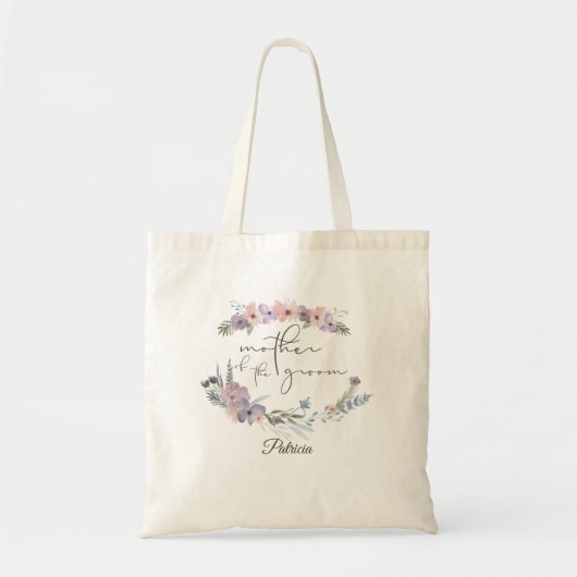 Boho Floral Personalisiert Mother of the Groom Tragetasche (Vorne)