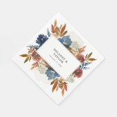 Boho Floral Personalisiert Serviette (Ecke)