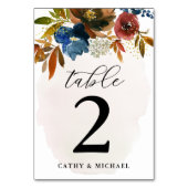 Boho Floral Personalisiert Ta Tischnummer (Rückseite)