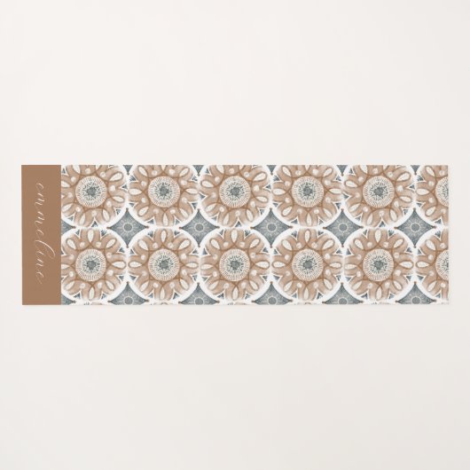 Boho Floral Personalisiert Yogamatte (Rückseite (Horizontal))