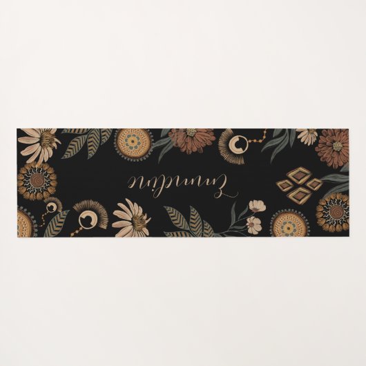 Boho Floral Personalisiert Yogamatte (Rückseite (Horizontal))