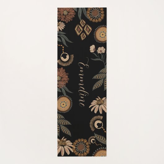 Boho Floral Personalisiert Yogamatte (Rückseite)