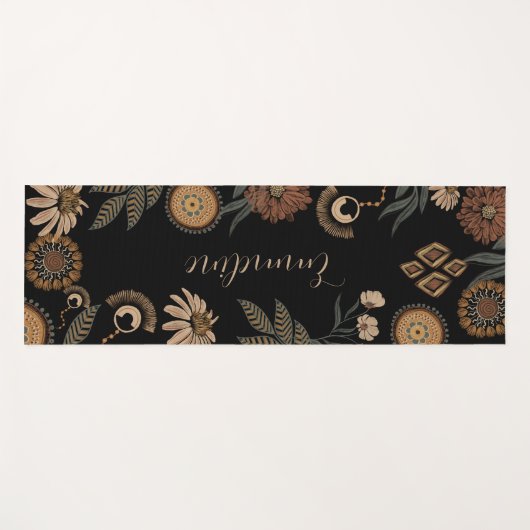 Boho Floral Personalisiert Yogamatte (Vorderseite (Horizontal))