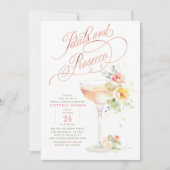 Boho Floral Petals und Prosecco Brautparty Einladung (Vorderseite)
