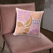 Boho Floral Pink Botanisches Affirmationskissen