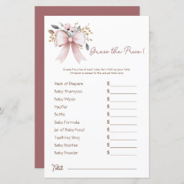 Boho Floral Pink Bow Girl Babydusche Preis Rate
