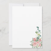 Boho Floral Pink Dusty Rose Wedding Einladung (Rückseite)