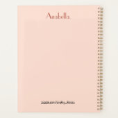 Boho Floral Pink Herbst personalisiert Planer (Rückseite)