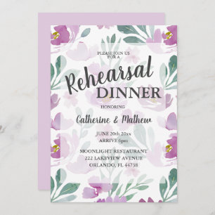Boho Floral Pink Hochzeit Probe Dinner Einladung