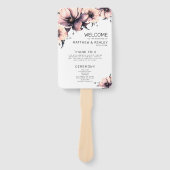 Boho Floral Pink Hochzeitsprogramm Fächer (Vorderseite)