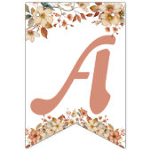 Boho Floral Pink Letters on White Baby Shower Wimpelkette (Zweite Fahne)