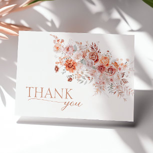 Boho Floral Pink Orange Baby Dusche Dankeskarte