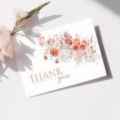 Boho Floral Pink Orange Baby Dusche Dankeskarte