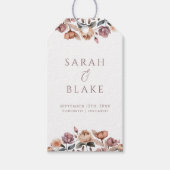 Boho Floral Pink Rose Garden Wedding Geschenkanhänger (Vorderseite)