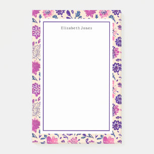Boho Floral Pink und Lila Muster Ombre Post-it Klebezettel
