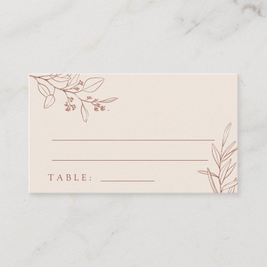 Boho Floral Platzkarten (Vorderseite)