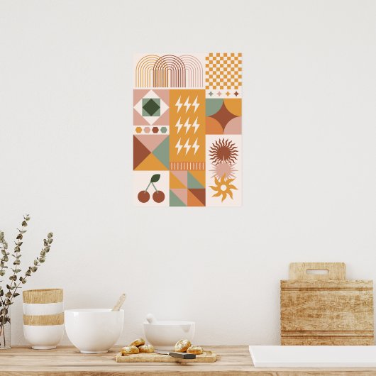 Boho Floral Poster (Küche)