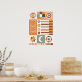 Boho Floral Poster (Küche)