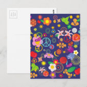 Boho floral postkarte (Vorne/Hinten)