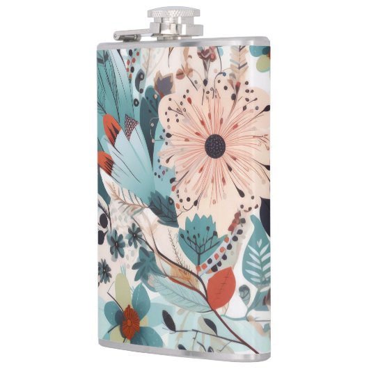 Boho Floral Print Flachmann (Links)